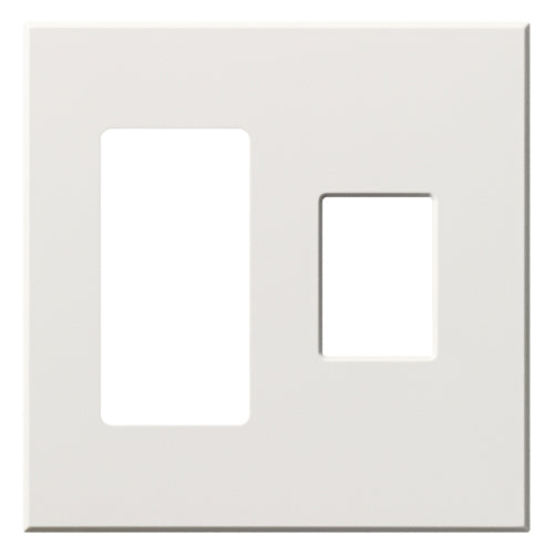 Lutron Vareo 2-Gang Wall Plate | 1 Accessory (Left) & 1 Dimmer (Right) | VWP-2RC