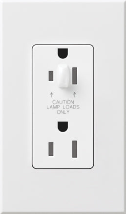 Lutron Nova T 15A Half-Dimming Tamper-Resistant Receptacle Architectural | NTR-15-HDTR