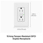 Lutron Nova T 15A Self-Testing GFCI Receptacle 120V Architectural Matte | NTR-15-GFST