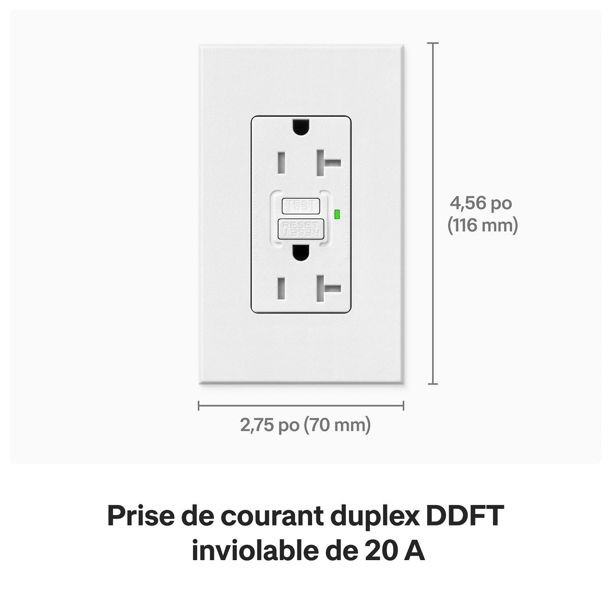 Lutron Nova T 20A Self-Testing GFCI Receptacle - Tamper-Resistant | NTR-20-GFST