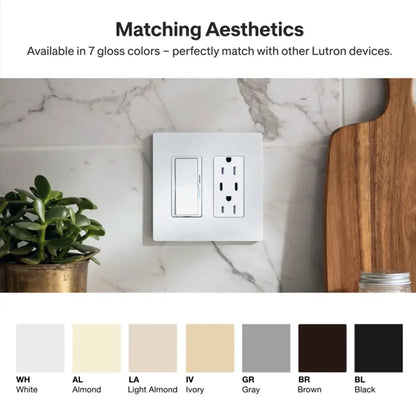 Lutron Claro 15A Tamper-Resistant USB Receptacle - 55W USB-C PD + Dual USB-C | SCR-15-CCTR