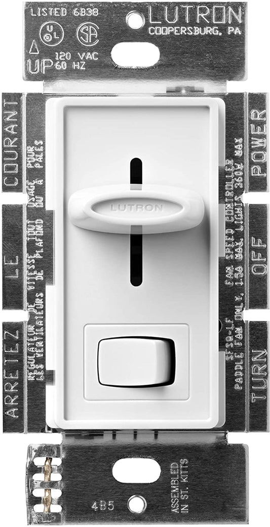 Lutron Skylark Dual Fan/Light Control 1.5A Fan & 300W Inc/Hal - Single-Pole | SFSQ-LF