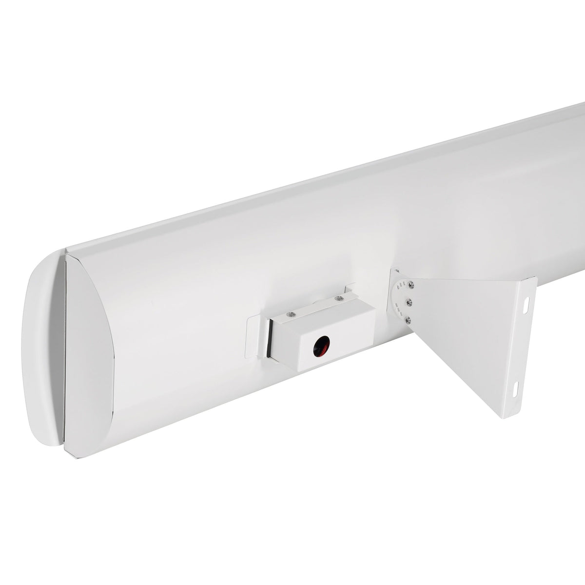 Eurofase EF60 white-finish heater rear bracket and junction box mounting detail
