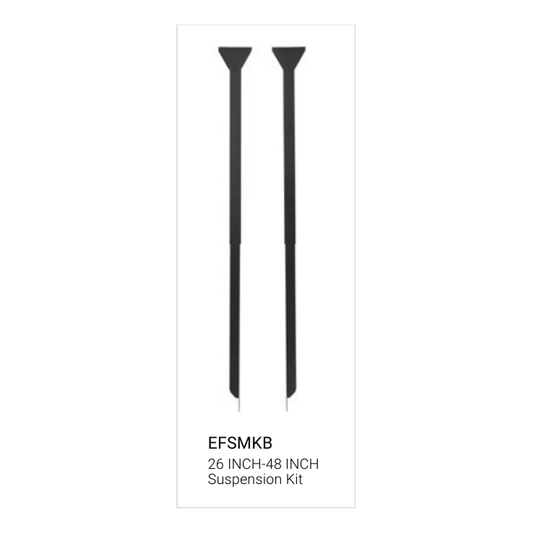 Eurofase EFSMKB 26–48 inch telescoping black suspension mounting kit, from manufacturer specification