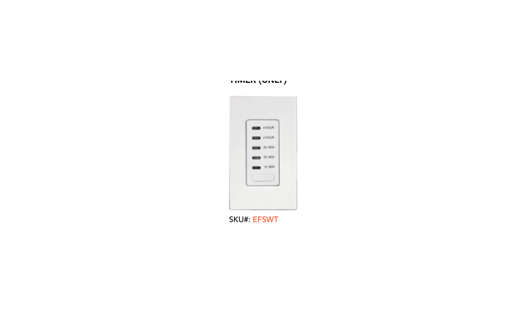 Official Eurofase EFSWT heater countdown timer, white front wall control