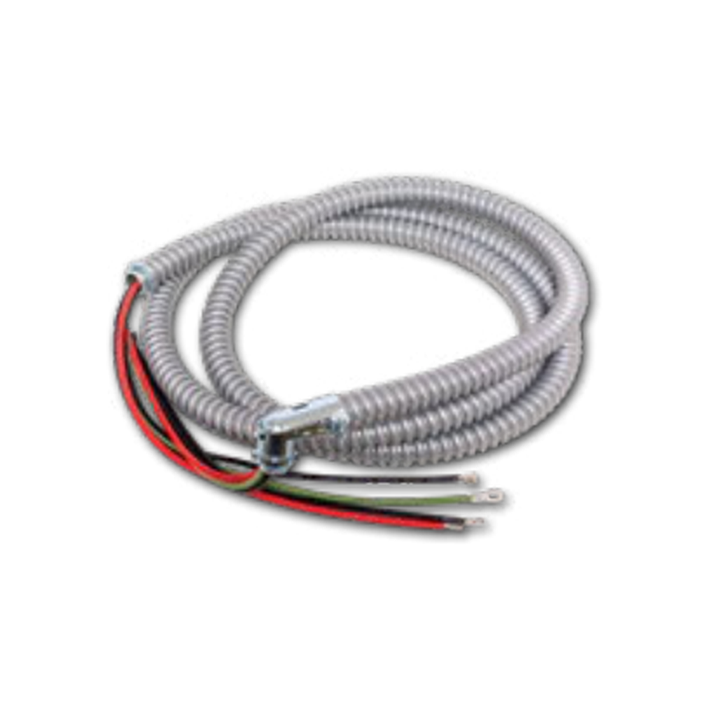 Manufacturer illustration of Eurofase EFHTW 4-wire high-temperature heater whip, available in lengths of 10, 15 and 20 feet