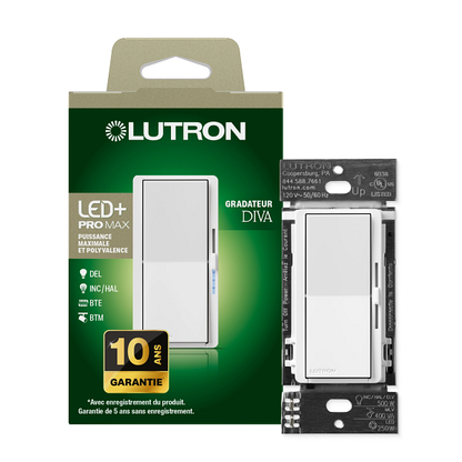 Lutron Diva LED+ Pro Max dimmer | DV-PRO-WH | White