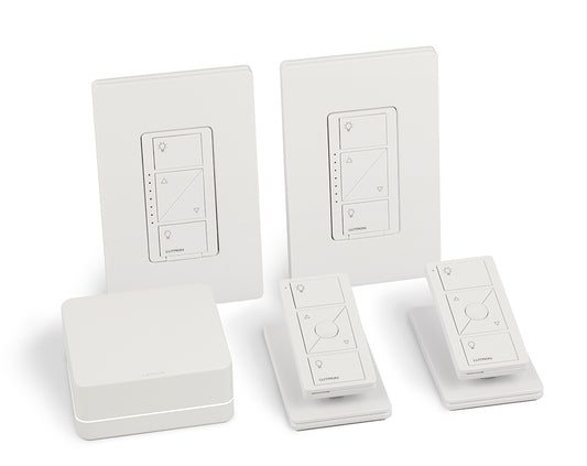 Lutron Caséta Audio Kit - Smart Hub PRO + Pico Audio Remotes | P-BDG-PKG2W-C