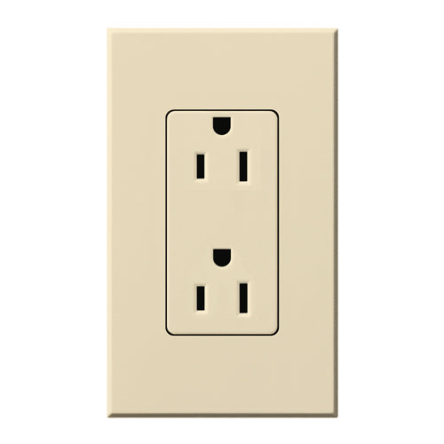Lutron Nova T Architectural 15A Tamper-Resistant Duplex Receptacle (Wall Plate Included) | NTR-15-TR