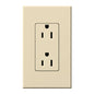 Lutron Nova T Architectural 15A Tamper-Resistant Duplex Receptacle (Wall Plate Included) | NTR-15-TR