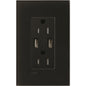 Lutron New Architectural 15A Tamper-Resistant USB-A Duplex Receptacle, Self-Testing, Wall Plate Included, Matte Finish |  NTR-15-UBTR