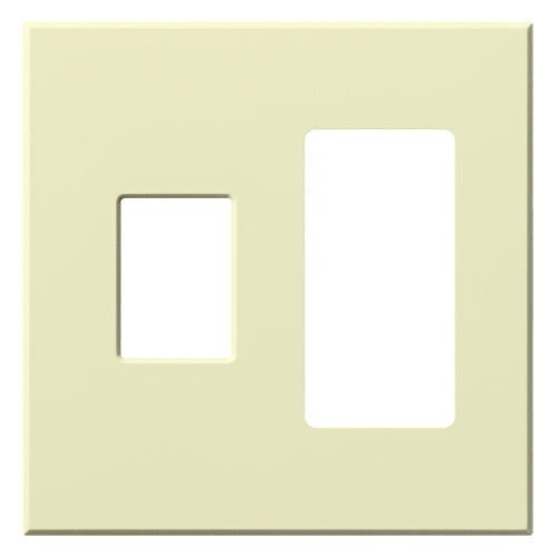 Lutron Vareo 2-Gang Wall Plate | 1 Dimmer (Left) & 1 Accessory (Right)|VWP-2CR