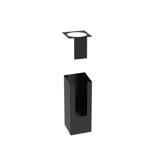 Fusion - 4" Square Shell for Cylinder Wall Sconce — Finish: Black, Size: 4"