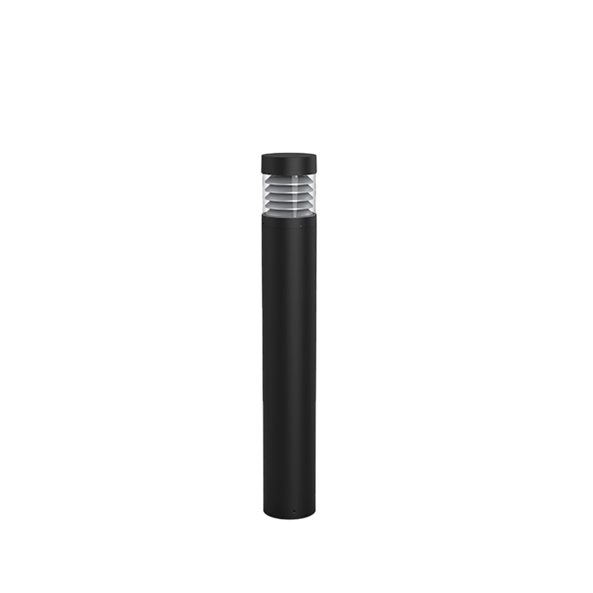 Sylo - 41" Round, Flat Top, Louvre Bollard - Selectable Wattage 14/19/24W - Selectable CCT 30/40/50K - 120-347V - Black Finish — Title: Default Title