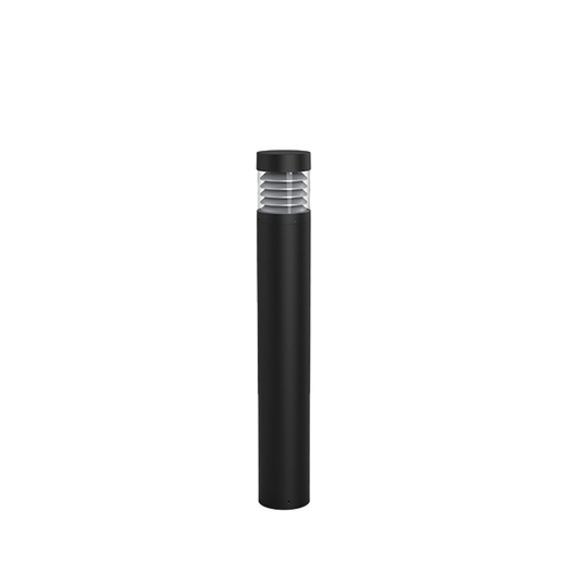 Sylo - 41" Round, Flat Top, Louvre Bollard - Selectable Wattage 14/19/24W - Selectable CCT 30/40/50K - 120-347V - Black Finish — Title: Default Title