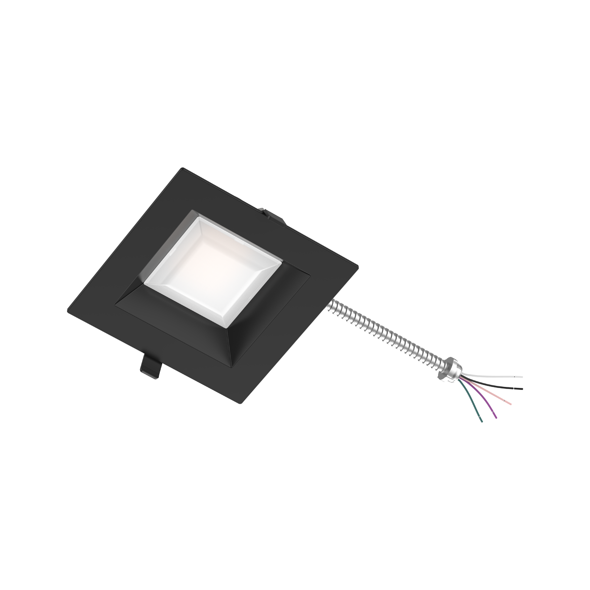 Reno Zeta - 6" Square Commercial Downlight - Selectable Wattage 15/18/22/26/30W - Selectable CCT 2700/3000/3500/4000/5000K - 120-347V - 3-in-1 Dimming | RENO-DL6-MW-DV-MCCT-SQ - Black - RENO-DL6-MW-DV-MCCT-SQ-BK