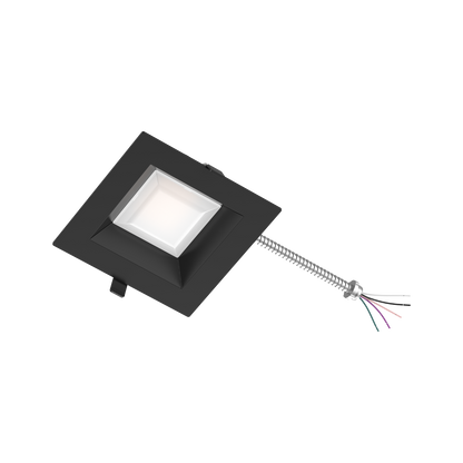Reno Zeta - 6" Square Commercial Downlight - Selectable Wattage 15/18/22/26/30W - Selectable CCT 2700/3000/3500/4000/5000K - 120-347V - 3-in-1 Dimming | RENO-DL6-MW-DV-MCCT-SQ - Black - RENO-DL6-MW-DV-MCCT-SQ-BK