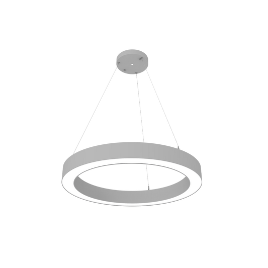 Reno Aurora - 36" Architectural Ring Fixture | Selectable Wattage: 30/40/50/60W | Selectable CCT: 30/35/40/50K | Selectable Direct And Indirect Light Ratios | 120-347V | Suspension Cables And Canopy Included | DLC Pending | RENO-CIRSUS-36-DV-MW-MCCT / R34403, R34404 — Color: White