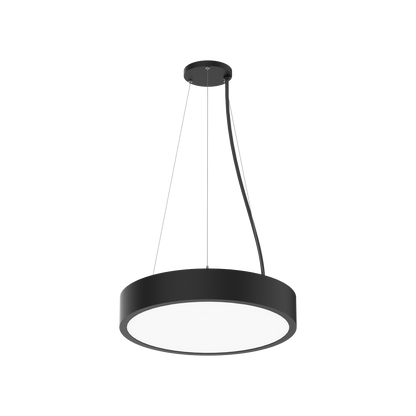 Evoke - 18" Round Highbay Fixture | Selectable Wattage: 30/40/50/60W | Selectable CCT: 27/30/35/40/50K | 120-347V | 0-10V Dim — Color: Black