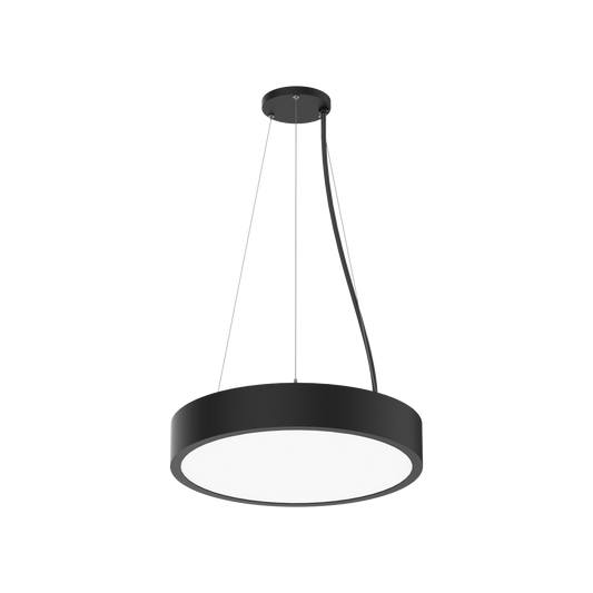 Evoke - 18" Round Highbay Fixture | Selectable Wattage: 30/40/50/60W | Selectable CCT: 27/30/35/40/50K | 120-347V | 0-10V Dim — Color: Black