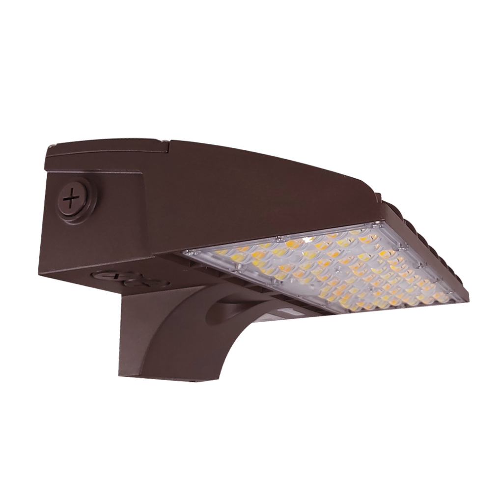 Meridian - Cut Off Wall Pack R1 - Selectable Wattage 36/48/60W - Selectable CCT 30/40/50K - 120-347V - Built-In DC Photocell — Finish: Bronze, Reflector: R1