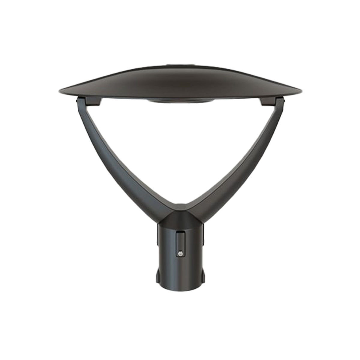 Reno Halo - Architectural Post Top Fixture Selectable Wattage 40/50/60W - Selectable CCT 3000/4000/5000K - 120-347V — Type: R1; Color: Black