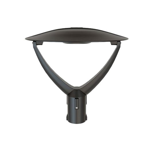Reno Halo - Architectural Post Top Fixture Selectable Wattage 40/50/60W - Selectable CCT 3000/4000/5000K - 120-347V — Type: R1; Color: Black