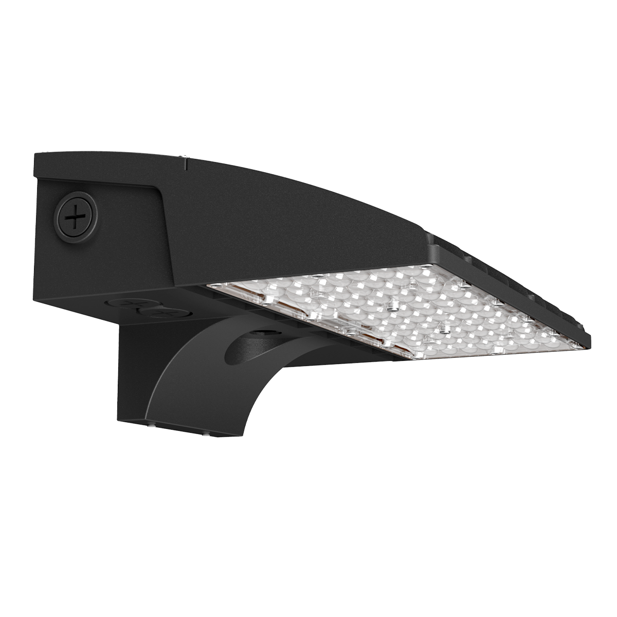 Meridian - Cut Off Wall Pack R1 - Selectable Wattage 36/48/60W - Selectable CCT 30/40/50K - 120-347V - Built-In DC Photocell — Finish: Black, Reflector: R2