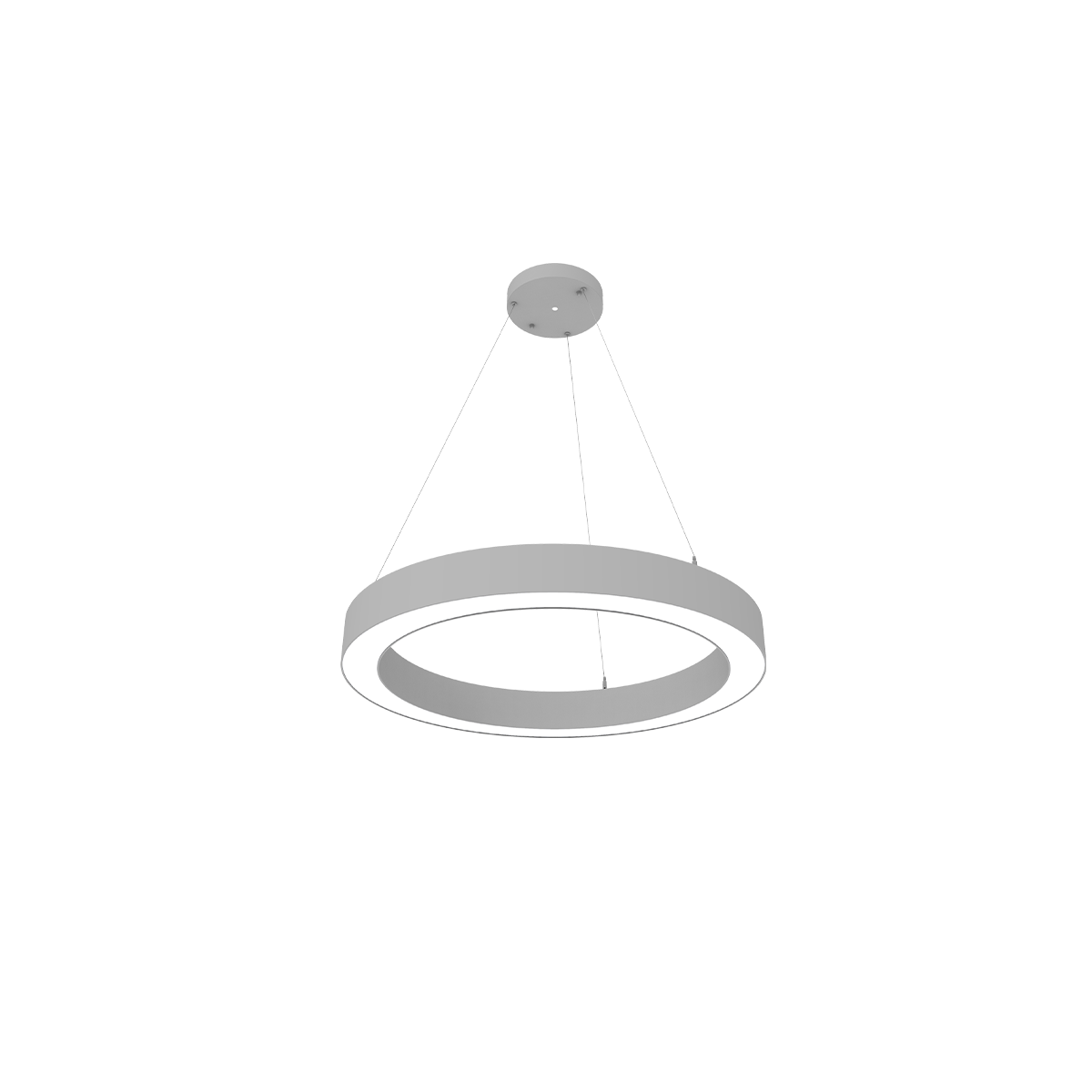 Reno Aurora - 24" Architectural Ring Fixture | Selectable Wattage: 10/20/30/40W | Selectable CCT: 30/35/40/50K | Selectable Direct And Indirect Light Ratios | 120-347V | Suspension Cables And Canopy Included | DLC Pending | RENO-CIRSUS-24-DV-MW-MCCT / R34401, R34402 — Color: White