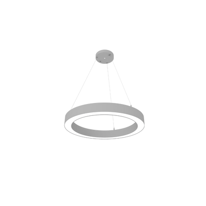 Reno Aurora - 24" Architectural Ring Fixture | Selectable Wattage: 10/20/30/40W | Selectable CCT: 30/35/40/50K | Selectable Direct And Indirect Light Ratios | 120-347V | Suspension Cables And Canopy Included | DLC Pending | RENO-CIRSUS-24-DV-MW-MCCT / R34401, R34402 — Color: White