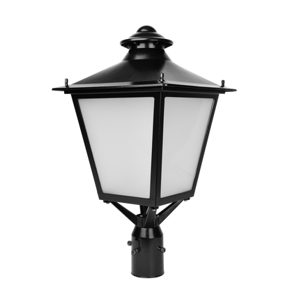 Bellevue - Lantern Post Top Fixture | Selectable Wattage: 40/60/80/100W | Selectable CCT: 30/40/50K | 120-347V | Black Finish