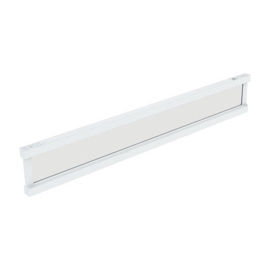 Reno Stratos - Architectural Vertical Pendant with Tri-Side Illumination and Translucent Optics - 40W - Selectable CCT: 30/35/4000K - 120-347V - 10ft Canopy Suspension Kit Included - 10ft Cord - **Included in Box: Curved End Cap (2 pcs) and Straight End Cap (2 pcs)** — Color: White