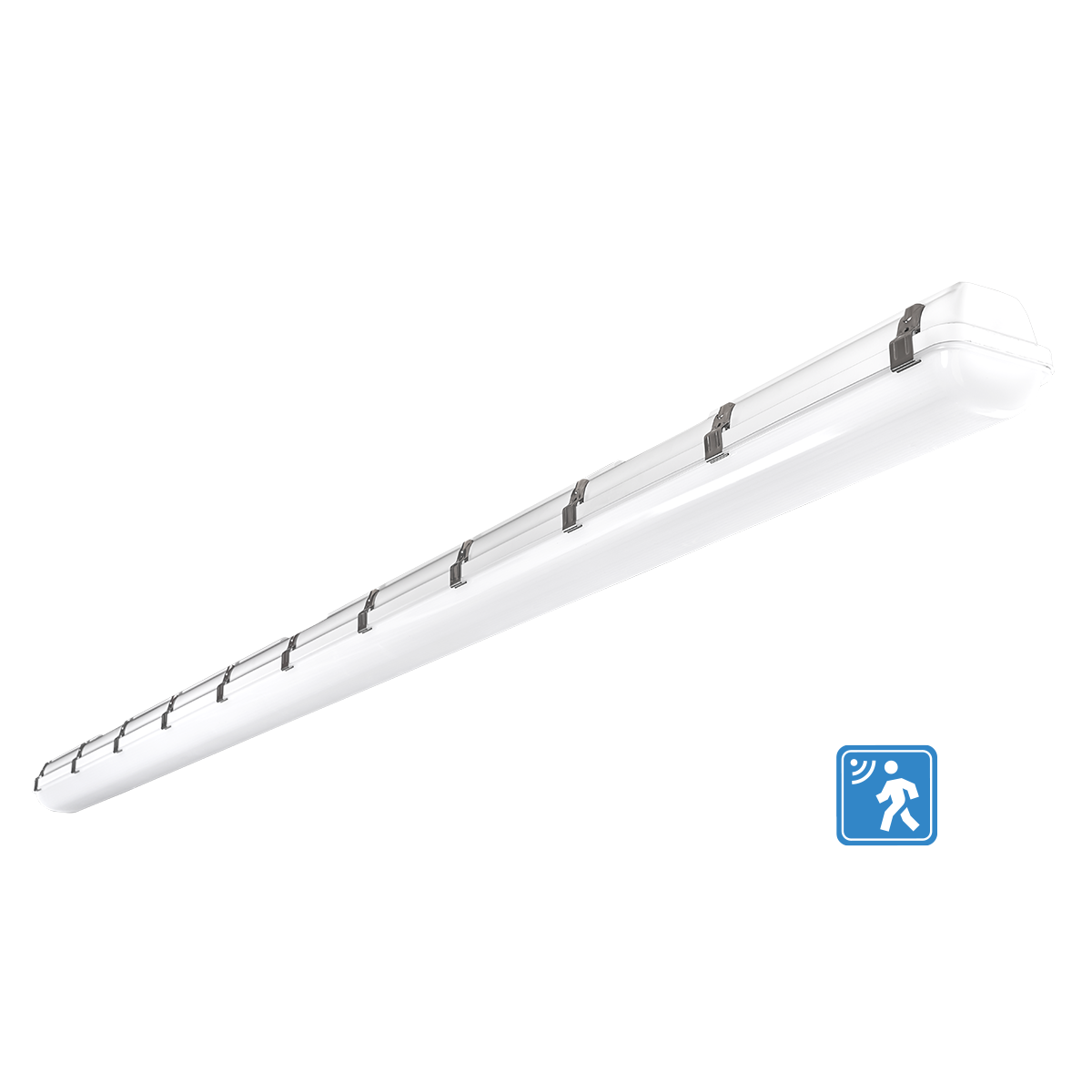 Mako - 8ft Vapor Tight with Integrated Microwave Sensor Generation 2 | Selectable Wattage 60/80/100W | 160LM/W | Selectable CCT 35K/40K/50K | 120-347V | Factory Default: Dim to 30% after 5 minutes