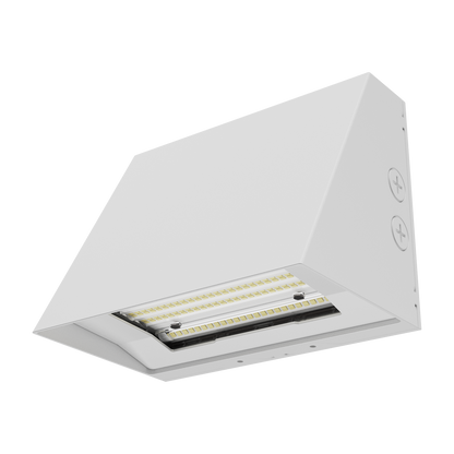 OPS - Architectural Slim Full Cut-off Wall Pack R1 | BeamFlex™ Adjustable Beam Angle: T2/T3/T4 | Selectable Wattage: 25/30/40W | Selectable CCT: 3000/4000/5000K | 140LM/W | 120-347V | Built-In Photocell — Color: White