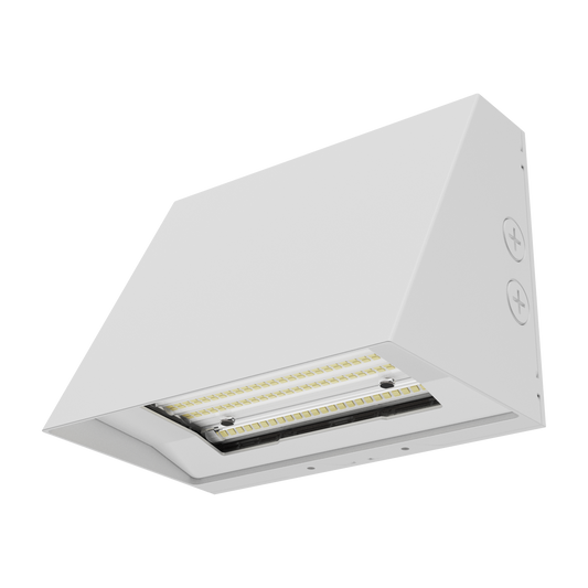 OPS - Architectural Slim Full Cut-off Wall Pack R1 | BeamFlex™ Adjustable Beam Angle: T2/T3/T4 | Selectable Wattage: 25/30/40W | Selectable CCT: 3000/4000/5000K | 140LM/W | 120-347V | Built-In Photocell — Color: White