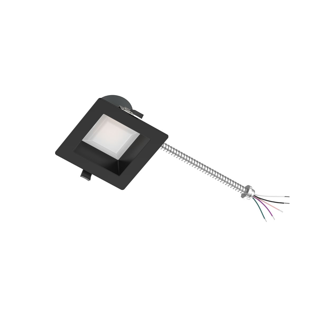 Reno Zeta - 4" Square Commercial Downlight - Selectable Wattage 8/10/14/16W - Selectable CCT 2700/3000/3500/4000/5000K - 120-347V - 3-in-1 Dimming | RENO-DL4-MW-DV-MCCT-SQ - Black - RENO-DL4-MW-DV-MCCT-SQ-BK