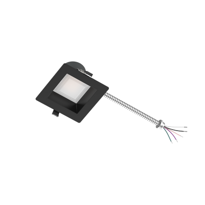 Reno Zeta - 4" Square Commercial Downlight - Selectable Wattage 8/10/14/16W - Selectable CCT 2700/3000/3500/4000/5000K - 120-347V - 3-in-1 Dimming | RENO-DL4-MW-DV-MCCT-SQ - Black - RENO-DL4-MW-DV-MCCT-SQ-BK
