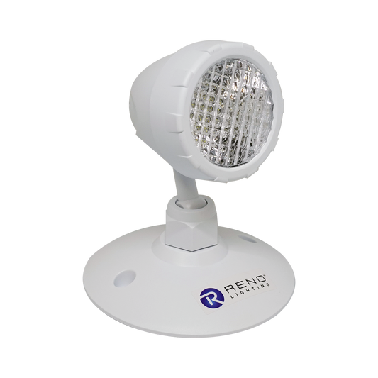 Product Display Visual of the SKU: RENO-ERH2W-1 for Marketing of theReno Single Head Emergency Light | RENO-ERH2W-1