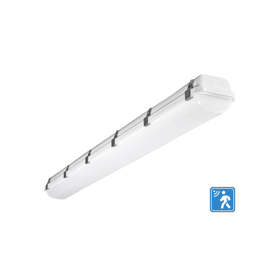 Mako - 4FT Vapor Tight R1 with Integrated Microwave Sensor - Selectable Wattage 25/35/45W - 150LM - Selectable CCT 35K/40K/50K - 120-347V — Reflector: R1
