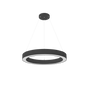 Reno Aurora - 36" Architectural Ring Fixture Selectable Wattage: 30/40/50/60W - Selectable CCT: 30/35/40/50K - Selectable Direct And Indirect Light Ratios - 120 - 347V - Suspension Cables And Canopy Included - DLC Pending — Color: Black