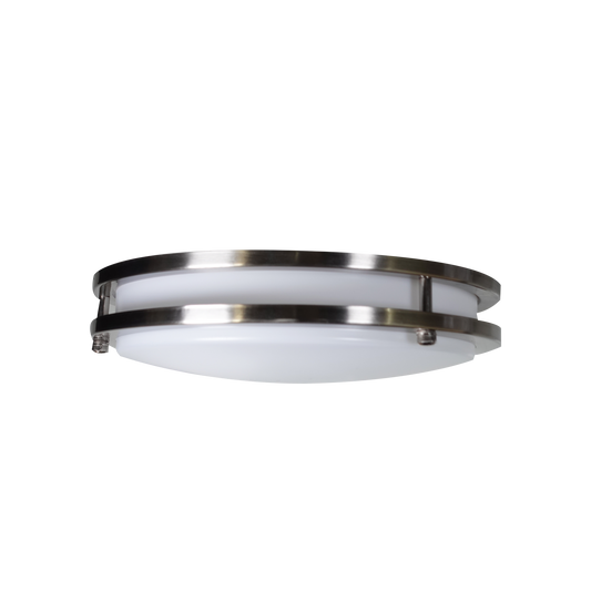 Product Display Visual of the SKU: RENO-CLD-12"-BN-MW-MCCT-G2 for Marketing of theReno 12" Slim Double Ring Ceiling Fixture 

Selectable Wattage 8/12/16W | Selectable CCT 27/30/35/40/50K | 120V | RENO-CLD-12"-BN-MW-MCCT-G2