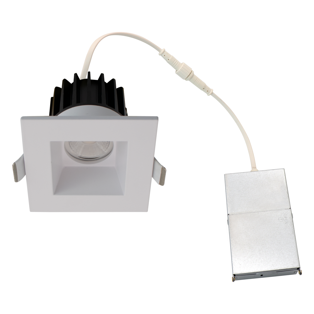 Reno AURA 2 inch square recessed downlight - White - R36133