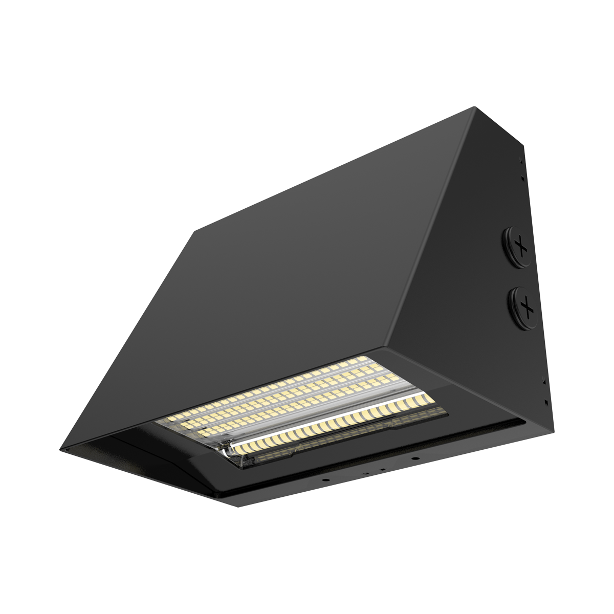 Reno OPS - Architectural Slim Full Cut-off Wall Pack R1 | BeamFlex™ Adjustable Beam Angle: T2/T3/T4 | Selectable Wattage: 25/30/40W | Selectable CCT: 3000/4000/5000K | 140LM/W | 120-347V | Built-In Photocell | RENO-SFWP-DV-MCCT-ABA-G2-R1 / R51210, R51211 — Color: Black