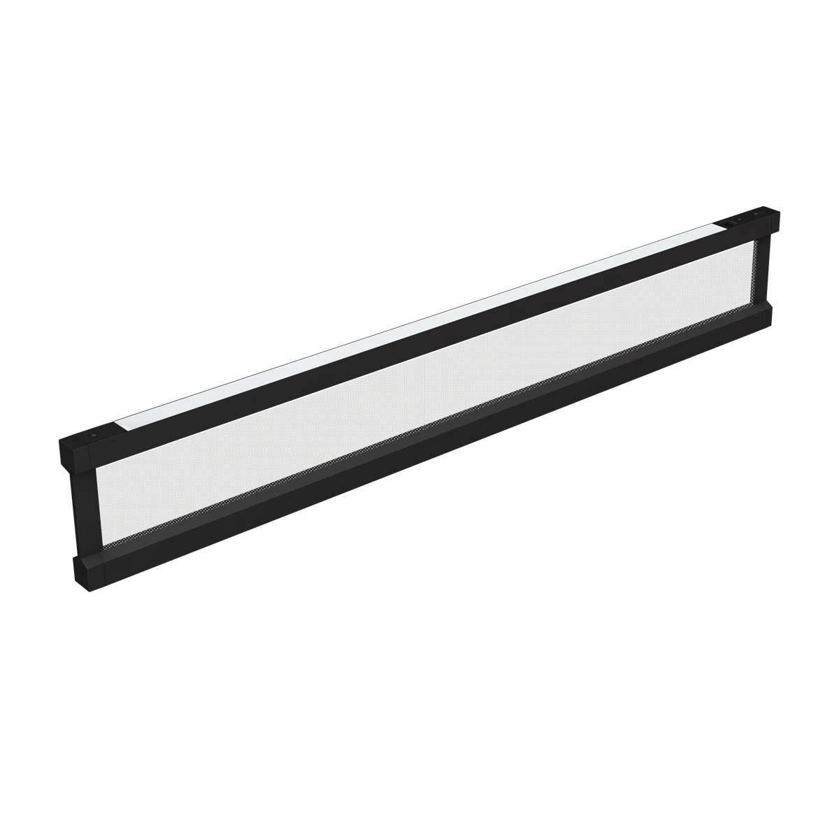 Stratos - Architectural Vertical Pendant with Tri-Side Illumination and Translucent Optics | 40W | Selectable CCT: 30/35/4000K | 120-347V | 10ft Canopy Suspension Kit Included | 10ft Cord | **Included in Box: Curved End Cap (2 pcs) and Straight End Cap (2 pcs)** — Color: Black