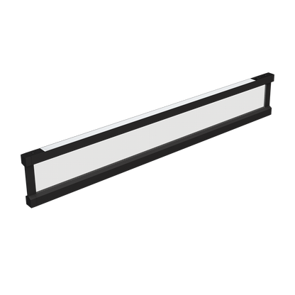 Stratos - Architectural Vertical Pendant with Tri-Side Illumination and Translucent Optics | 40W | Selectable CCT: 30/35/4000K | 120-347V | 10ft Canopy Suspension Kit Included | 10ft Cord | **Included in Box: Curved End Cap (2 pcs) and Straight End Cap (2 pcs)** — Color: Black
