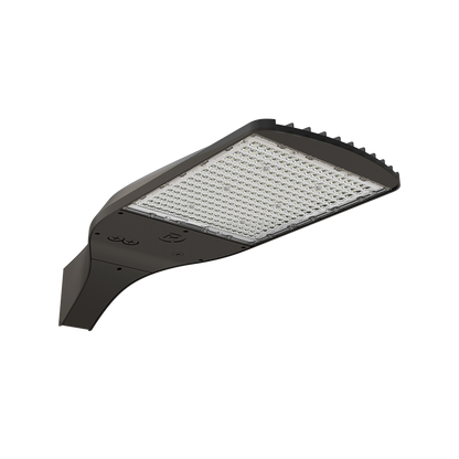 Aerolux - Area Light R2 | BeamFlex™ Adjustable Beam Angle Technology: T2/T3/T4/T5 | Selectable Wattage: 180/240/300W | Selectable CCT: 3000/4000/5000K | 120-347V | Square to Round Pole Adaptor Included — Color: Brown