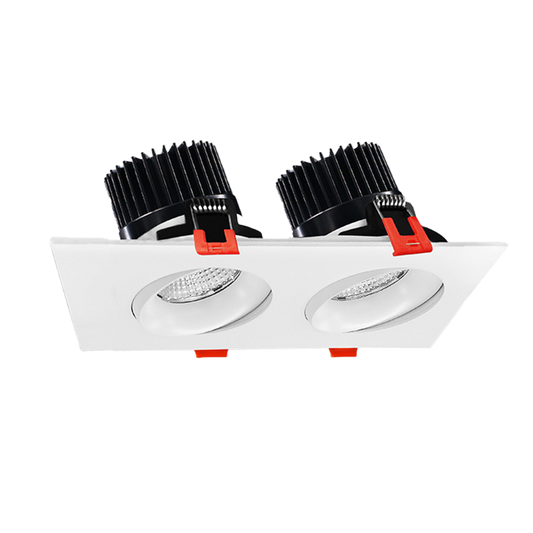 Product Display Visual of the SKU: RENO-LED-AURA-35-S24W-5CCT-WH-SQ for Marketing of theReno 3.5" SQUARE GIMBAL  | RENO-LED-AURA-35-S24W-5CCT-XX-SQ | RENO-LED-AURA-35-SQ