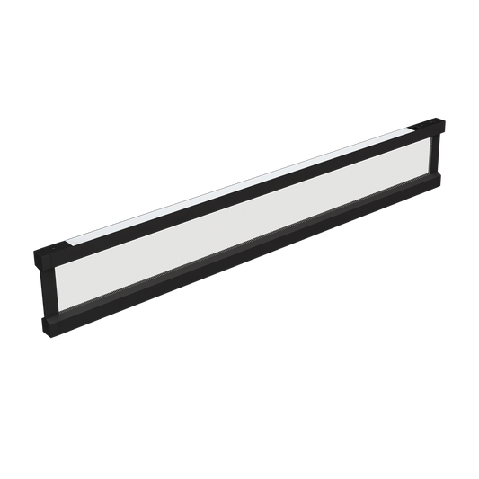 Reno Stratos - Architectural Vertical Pendant with Tri-Side Illumination and Translucent Optics - 40W - Selectable CCT: 30/35/4000K - 120-347V - 10ft Canopy Suspension Kit Included - 10ft Cord - **Included in Box: Curved End Cap (2 pcs) and Straight End Cap (2 pcs)** — Color: Black