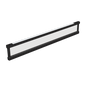 Reno Stratos - Architectural Vertical Pendant with Tri-Side Illumination and Translucent Optics - 40W - Selectable CCT: 30/35/4000K - 120-347V - 10ft Canopy Suspension Kit Included - 10ft Cord - **Included in Box: Curved End Cap (2 pcs) and Straight End Cap (2 pcs)** — Color: Black