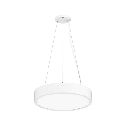 Reno Evoke - 18" Round Highbay Fixture | Selectable Wattage: 30/40/50/60W | Selectable CCT: 27/30/35/40/50K | 120-347V | 0-10V Dim | RENO-EVOKE-18-DV-MW-MCCT / R34501, R34502 — Color: White